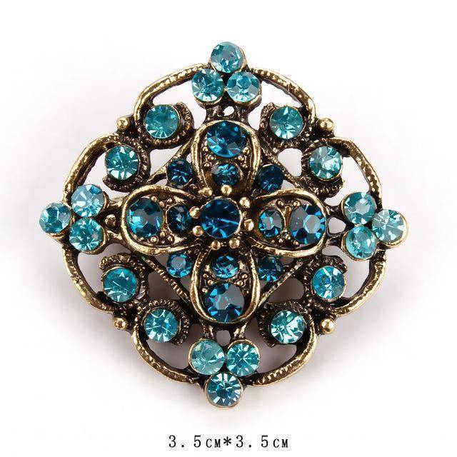 jewelry 634 Vintage Gold Crystal  Antique Brooch Pins