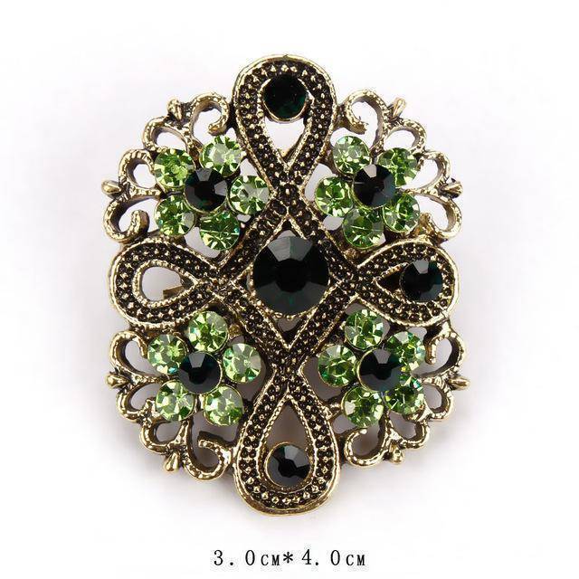jewelry 638 Vintage Gold Crystal  Antique Brooch Pins