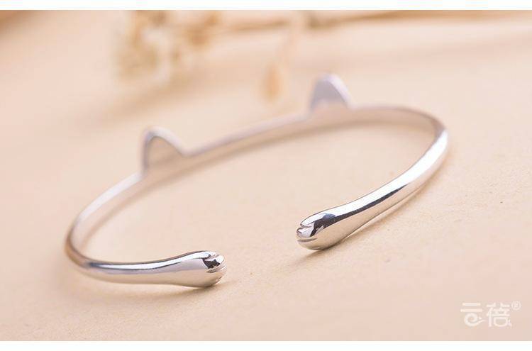 jewelry Beautiful 925 Sterling Silver Bangles Cat Cuff Bangles & Bracelets