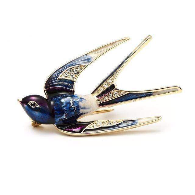 Jewelry blue Classic Enamel Swallow Brooch Pins