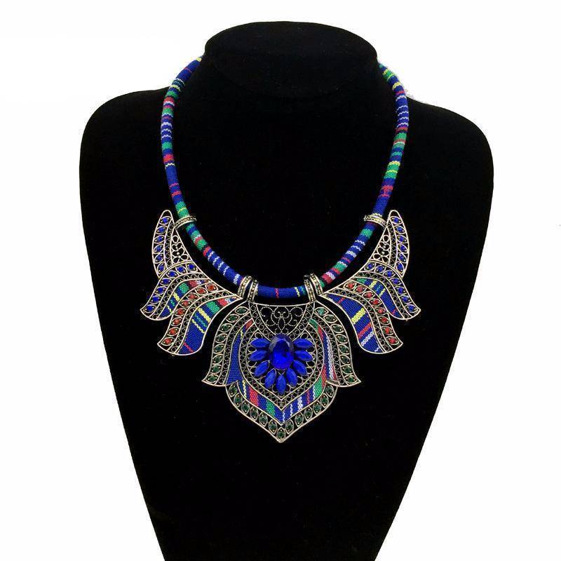 jewelry blue Vintage ethnic bohemian Choker necklace