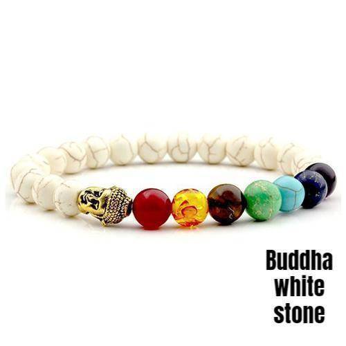 jewelry Buddha white stone Sale! Chakra Handmade Leather Wrap Natural Stone Mix Bracelet