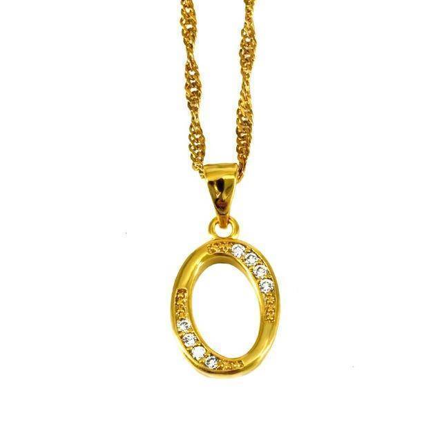 jewelry Choose Letter O / 45cm Thin Chain A- Z Small Letters Gold Pendant Necklace with Chain 45cm / 60cm
