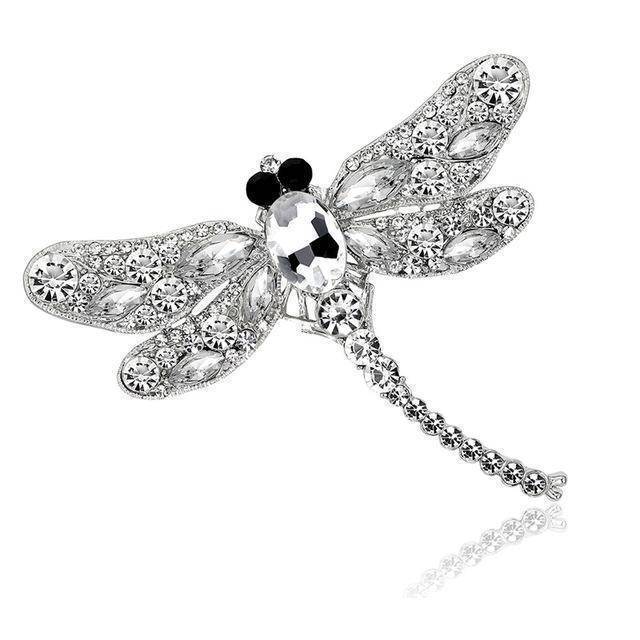 jewelry Clear Large Crystal Rhinestone Dragonfly Brooch Pin