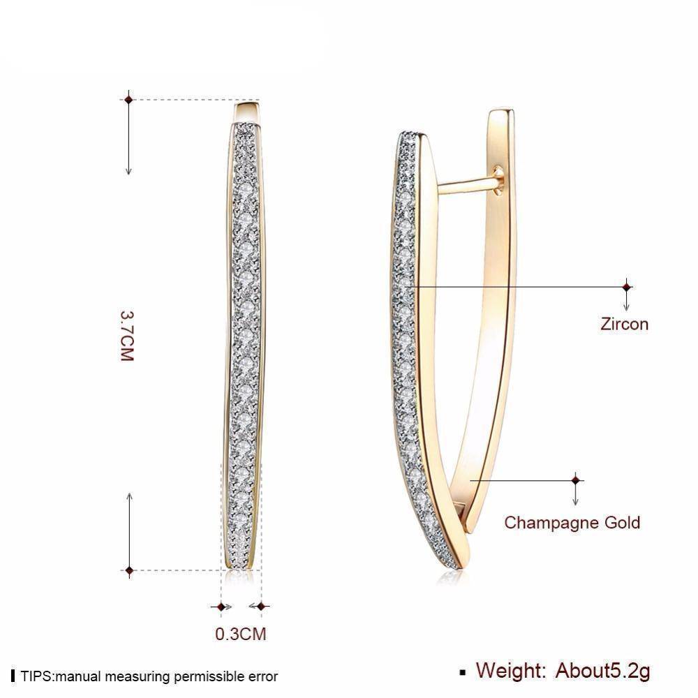 Jewelry Cubic Zirconia Geometric Gold-Color Big Hoop Earrings