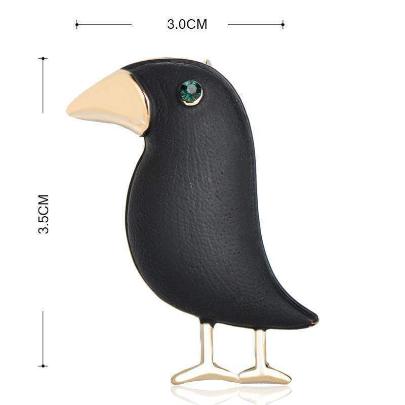 jewelry Cute Crow / Raven Brooch Black Paint Bird Enamel Brooches