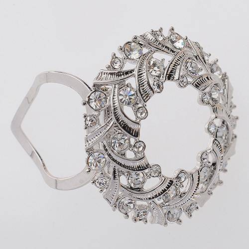 Silver Tone Circle Scarf Ring Scarf Brooch for Women #2