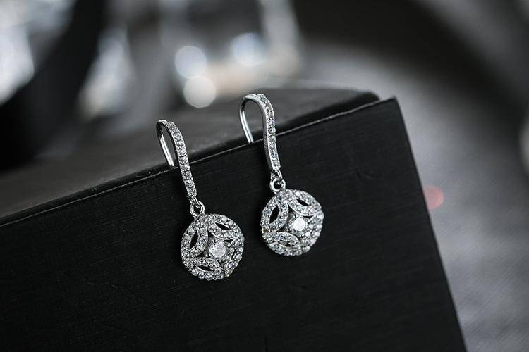jewelry earrings Zirconia Crystal Sterling Silver dangle drop  Earrings