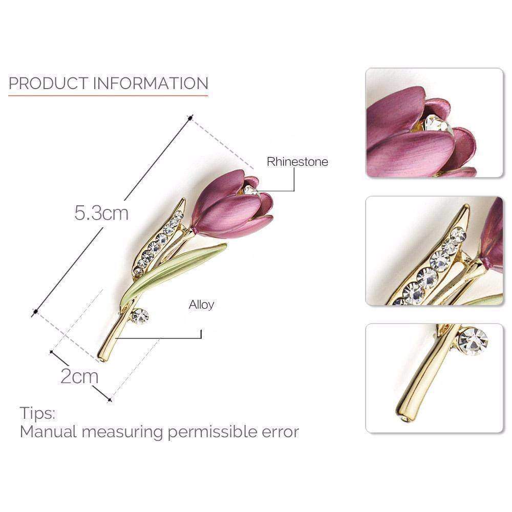 jewelry Elegant Tulip Flower Crystal Brooch Pin
