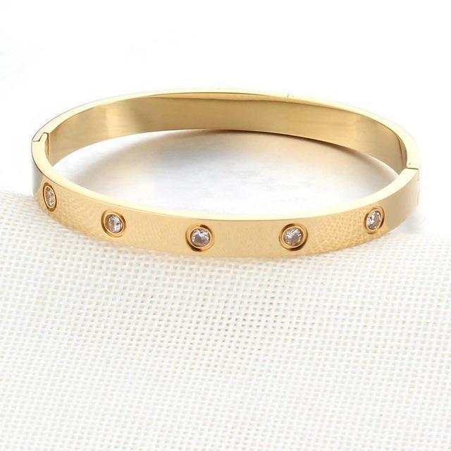 Luxury Bracelet Fred Horseshoe Magnet Clasp Stainless Steel Wire Bracelet  Couple Bracelet Simple Jewelry Gold Plated Accessories