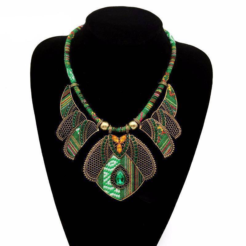 jewelry green Vintage ethnic bohemian Choker necklace