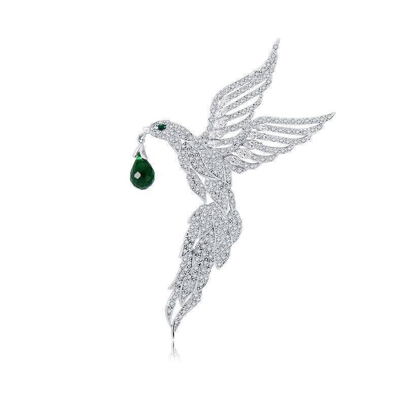 jewelry High Quality Micro Paved Tiny Clear CZ Eagle Shape Animal Brooches