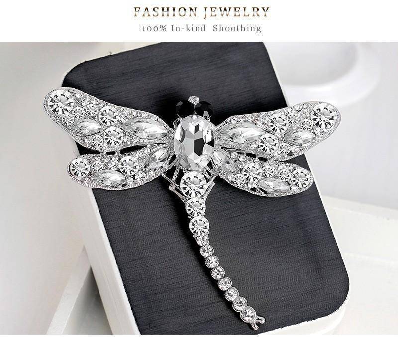 jewelry Large Crystal Rhinestone Dragonfly Brooch Pin