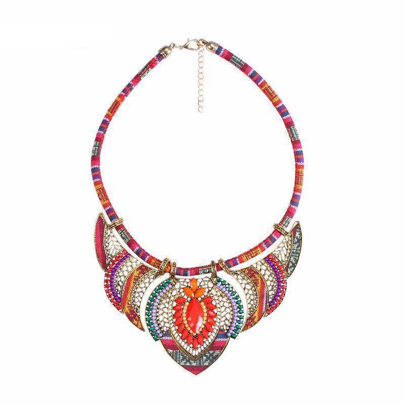 jewelry orange Vintage ethnic bohemian Choker necklace