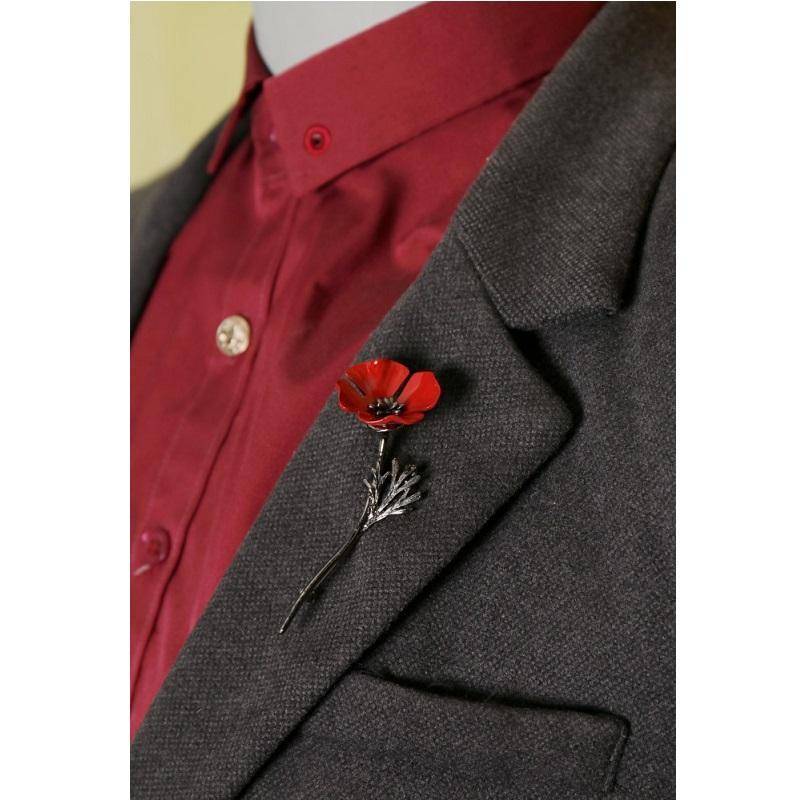 jewelry Red Poppy Flower Brooch Vintage Collar Pins Brooches Pins