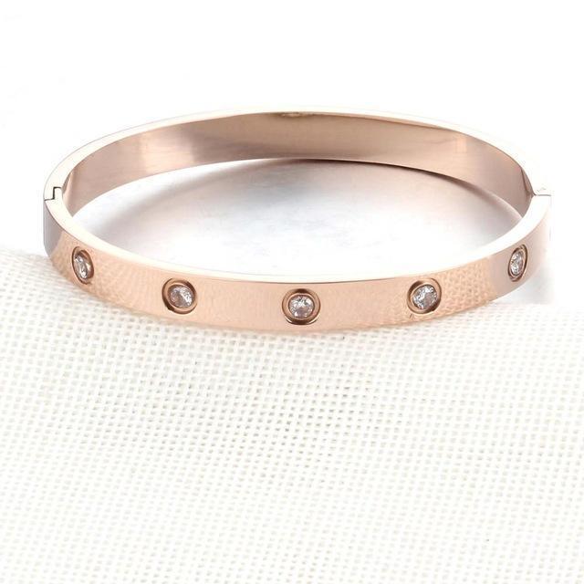 Cuff Screw Bracelet Bangle Stainless Steel Luxury Love Jewelry With  Screwdriver Stone Cross Plus Sign Rose