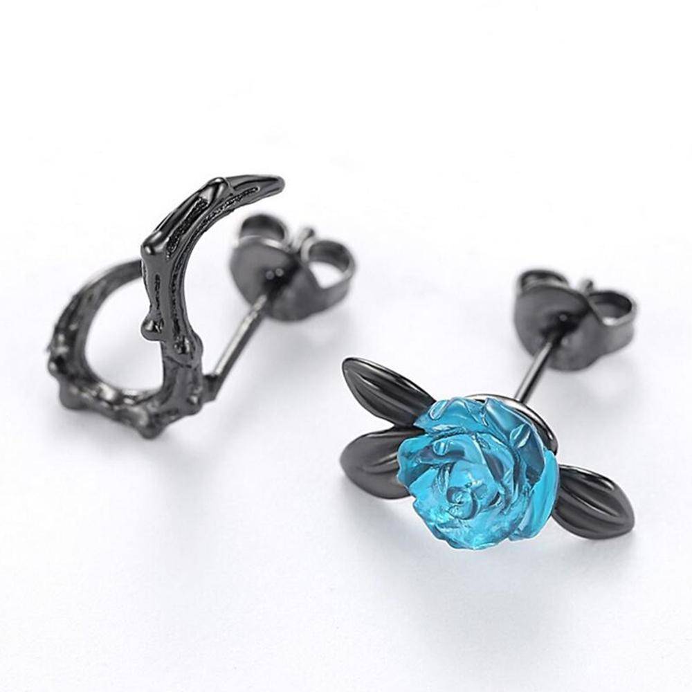 Jewelry Rose thorns crystal earrings