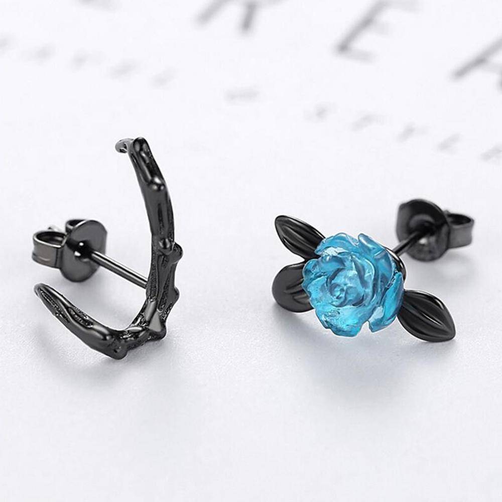 Jewelry Rose thorns crystal earrings