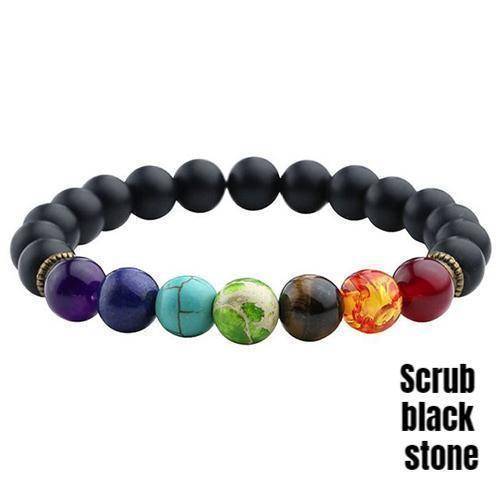 jewelry Scrub black stone Sale! Chakra Handmade Leather Wrap Natural Stone Mix Bracelet
