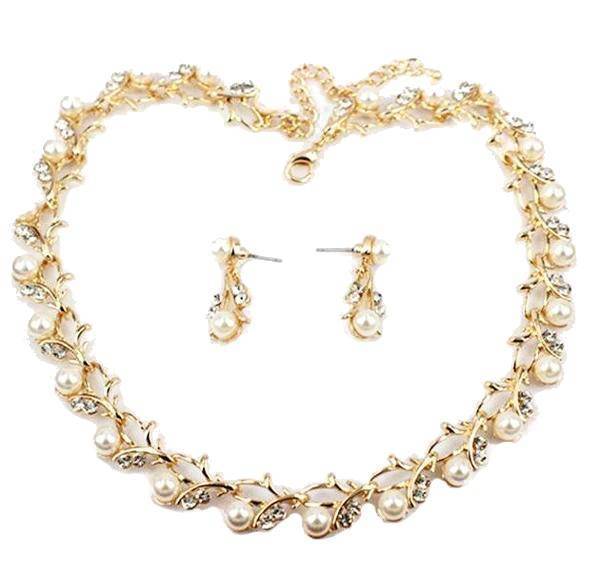 Jewelry Set 1 Classic Crystal Pearl necklace jewelry set