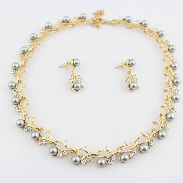 Jewelry Set 10 Classic Crystal Pearl necklace jewelry set