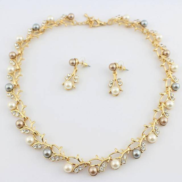 Jewelry Set 7 Classic Crystal Pearl necklace jewelry set