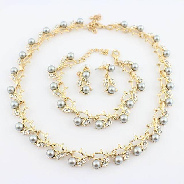 Jewelry Set 9 Classic Crystal Pearl necklace jewelry set