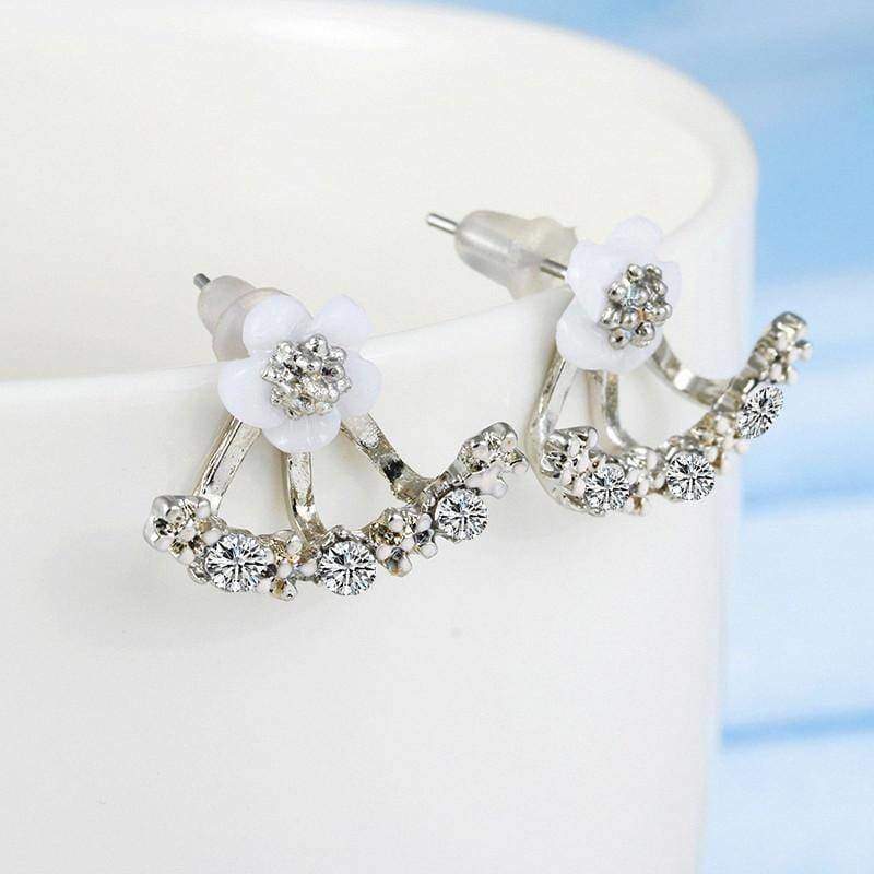 jewelry Silver Cute Cherry Peach Blossoms Flower Stud Earrings