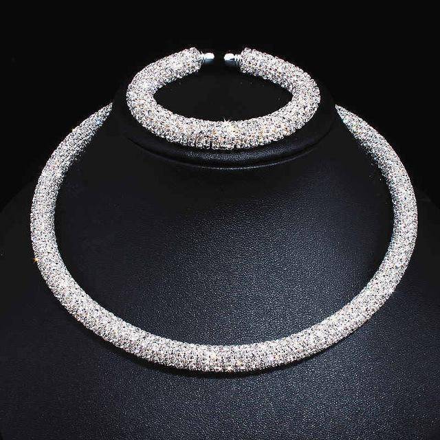 4 Colors, Maxi Crystal Collar Necklace Choker Necklaces