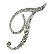 jewelry T Silver O-Z Letter Crystal metal Brooch