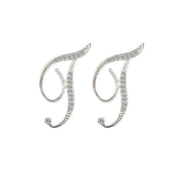 jewelry T-Z, 26 Letters Silver Stud Earrings