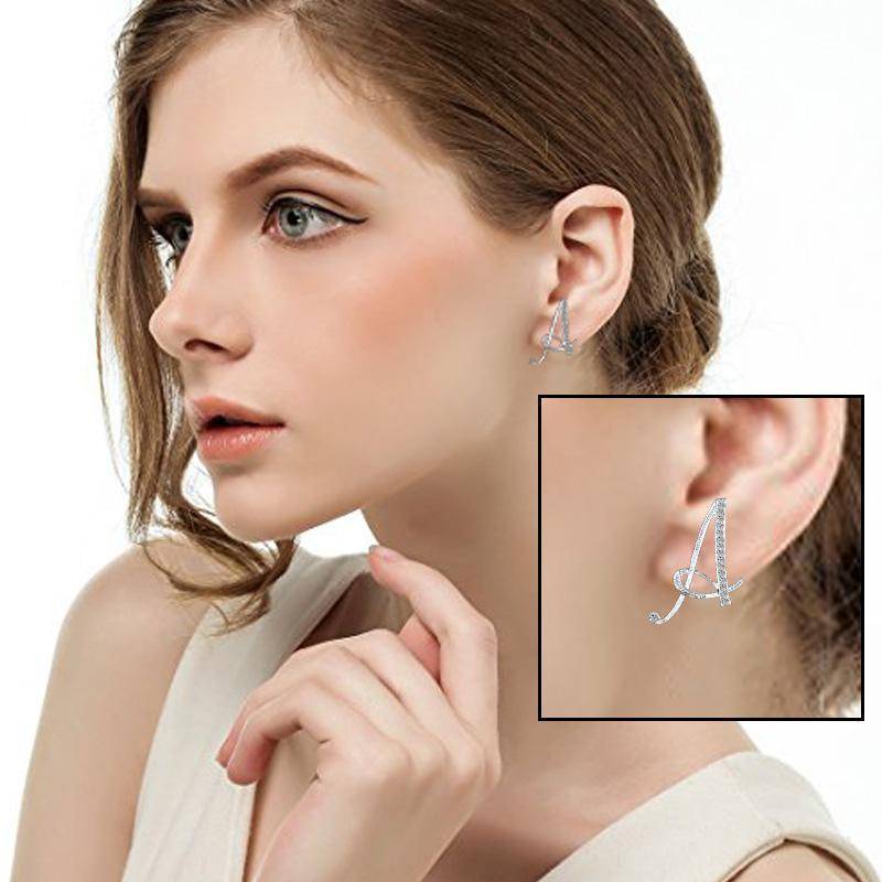 jewelry T-Z, 26 Letters Silver Stud Earrings