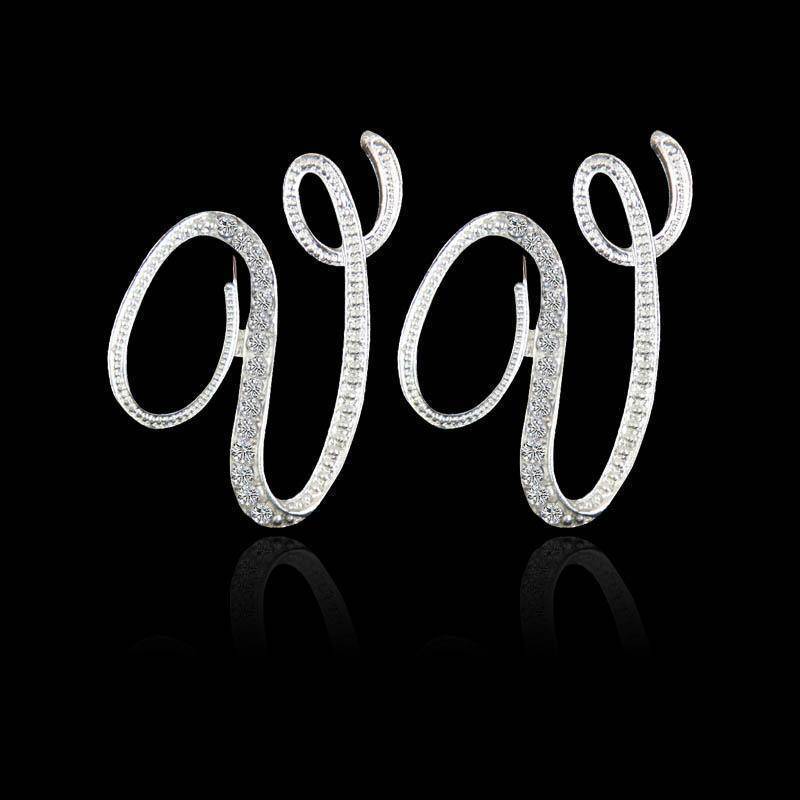jewelry V T-Z, 26 Letters Silver Stud Earrings