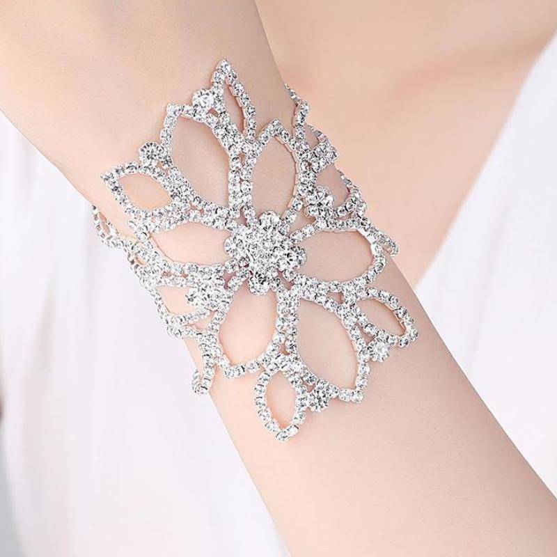 jewelry Versatile 2 in 1 - Silver Crystal Bracelets  Ankle Bracelets & Bangles