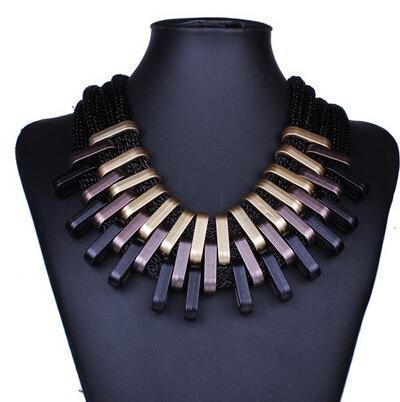 jewelry Vintage Silver/Gold/Black Choker Statement Necklace Women Bijoux Rope Chain Geometric Necklaces & Pendants Big Chunky Necklaces