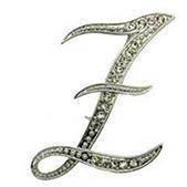 jewelry Z Silver O-Z Letter Crystal metal Brooch