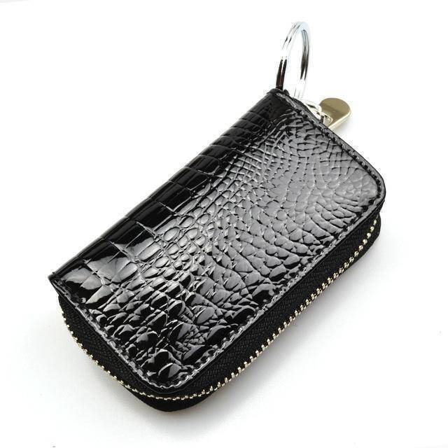 keychains croco black Genuine Leather Keychain Car Keys