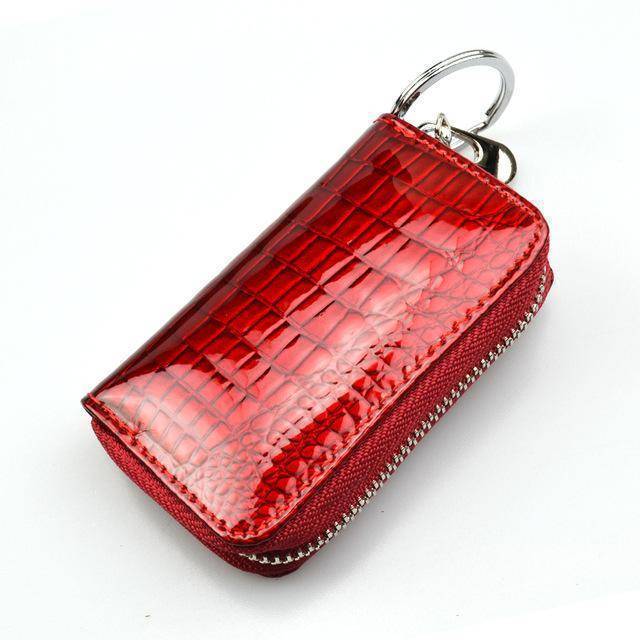 keychains croco red Genuine Leather Keychain Car Keys