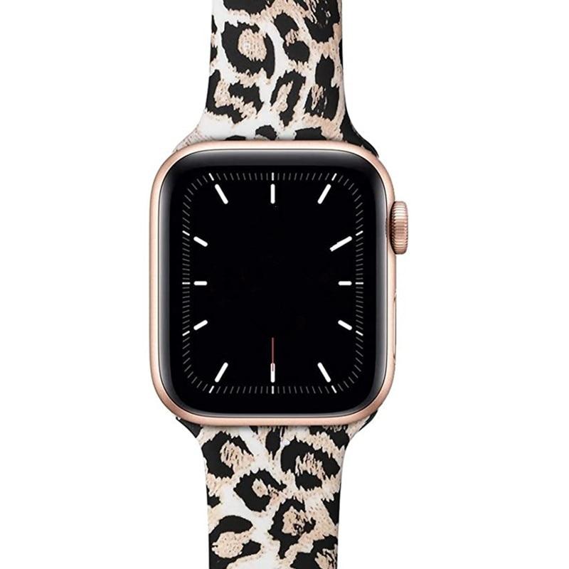 Watchbands leopard printing silicone strap for Apple watch band 42mm 38mm 44mm 40mm bracelet belt for iwatch series SE 6 5 4 3 accessories|Watchbands|