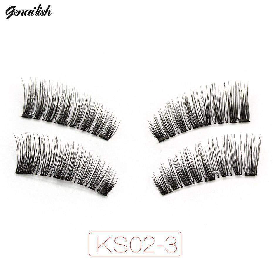 Makeup Scissors Genailish Magnetic eyelashes with 3 magnets handmade 3D/6D magnet lashes natural false eyelashes comfortable -KS02-3