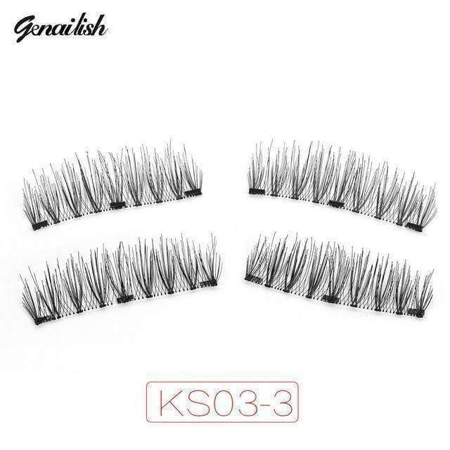 Makeup Scissors KS03-3 Genailish Magnetic eyelashes with 3 magnets handmade 3D/6D magnet lashes natural false eyelashes comfortable -KS02-3