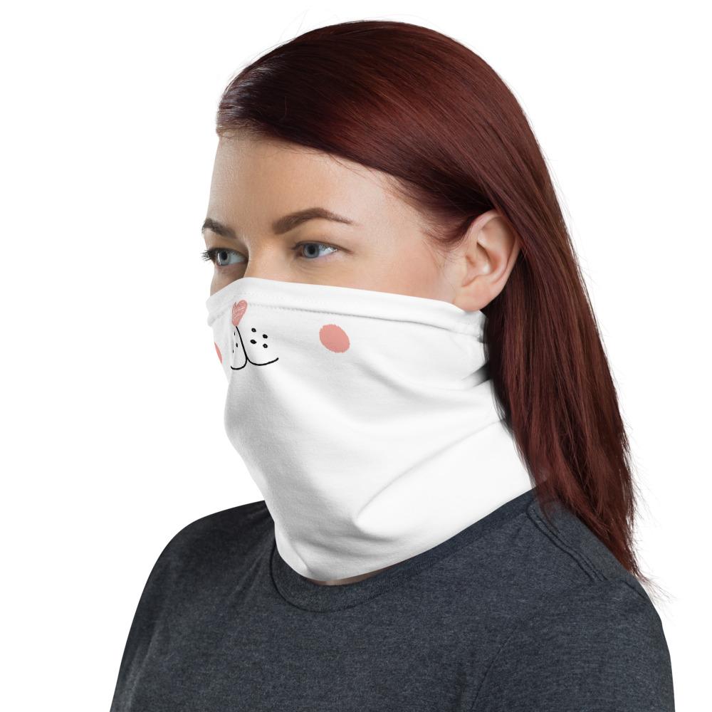 funny cat face print pattern neck gaiter scarf design, reusable washable fabric tube face mask Gift for women