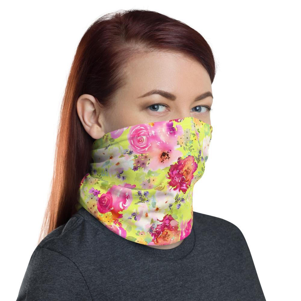 Summer floral design neck Gaiter scarf mask, reusable washable fabric tube Face cover, Neck warmer Scarves, headband head wear for men and women