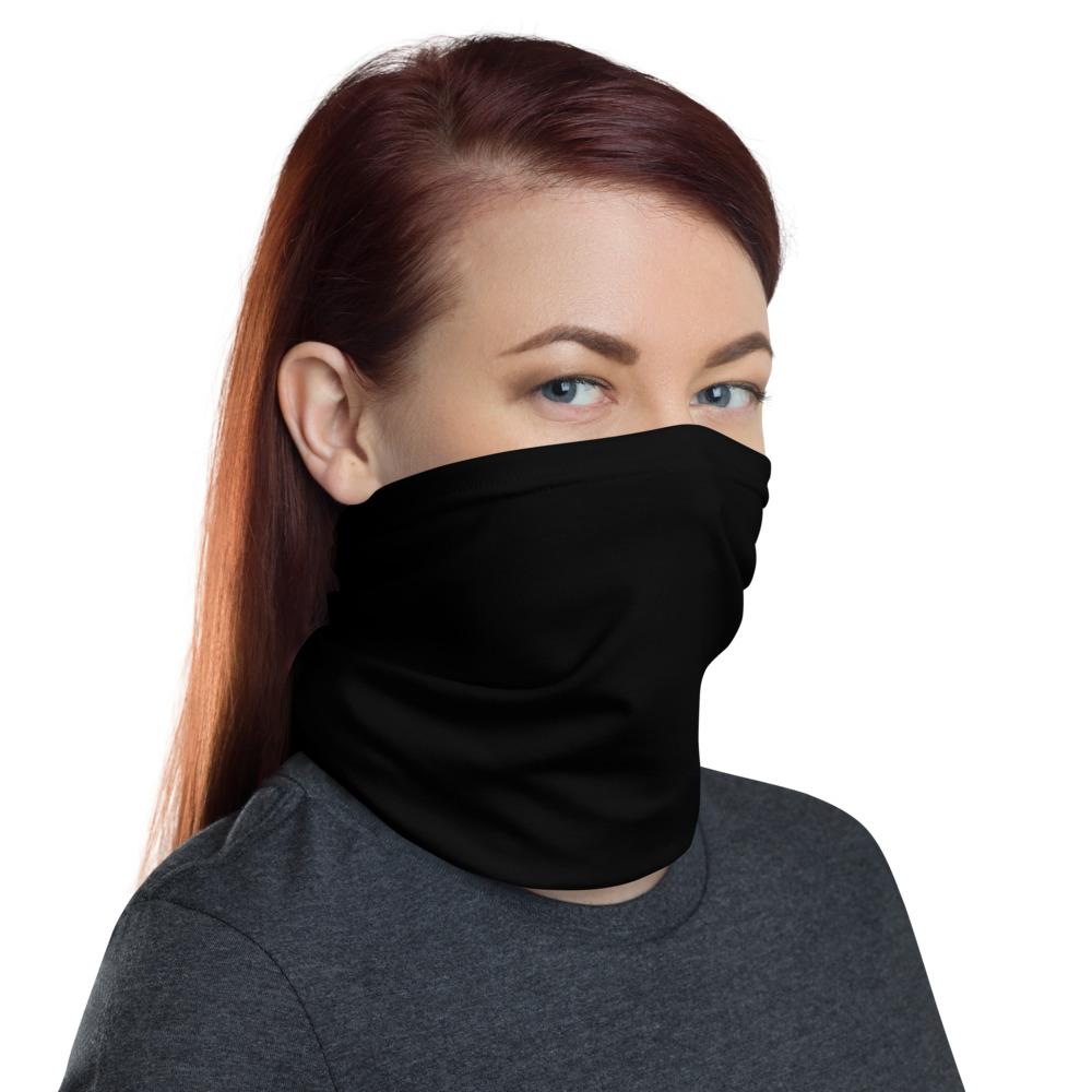 Plain black solid neck Gaiter scarf mask, reusable washable fabric tube Face cover, Neck warmer Scarves, headband head wear for men and women