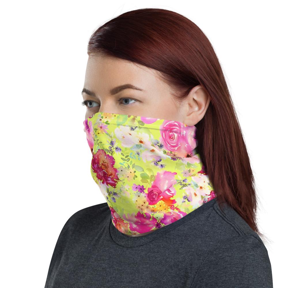 Summer floral design neck Gaiter scarf mask, reusable washable fabric tube Face cover, Neck warmer Scarves, headband head wear for men and women