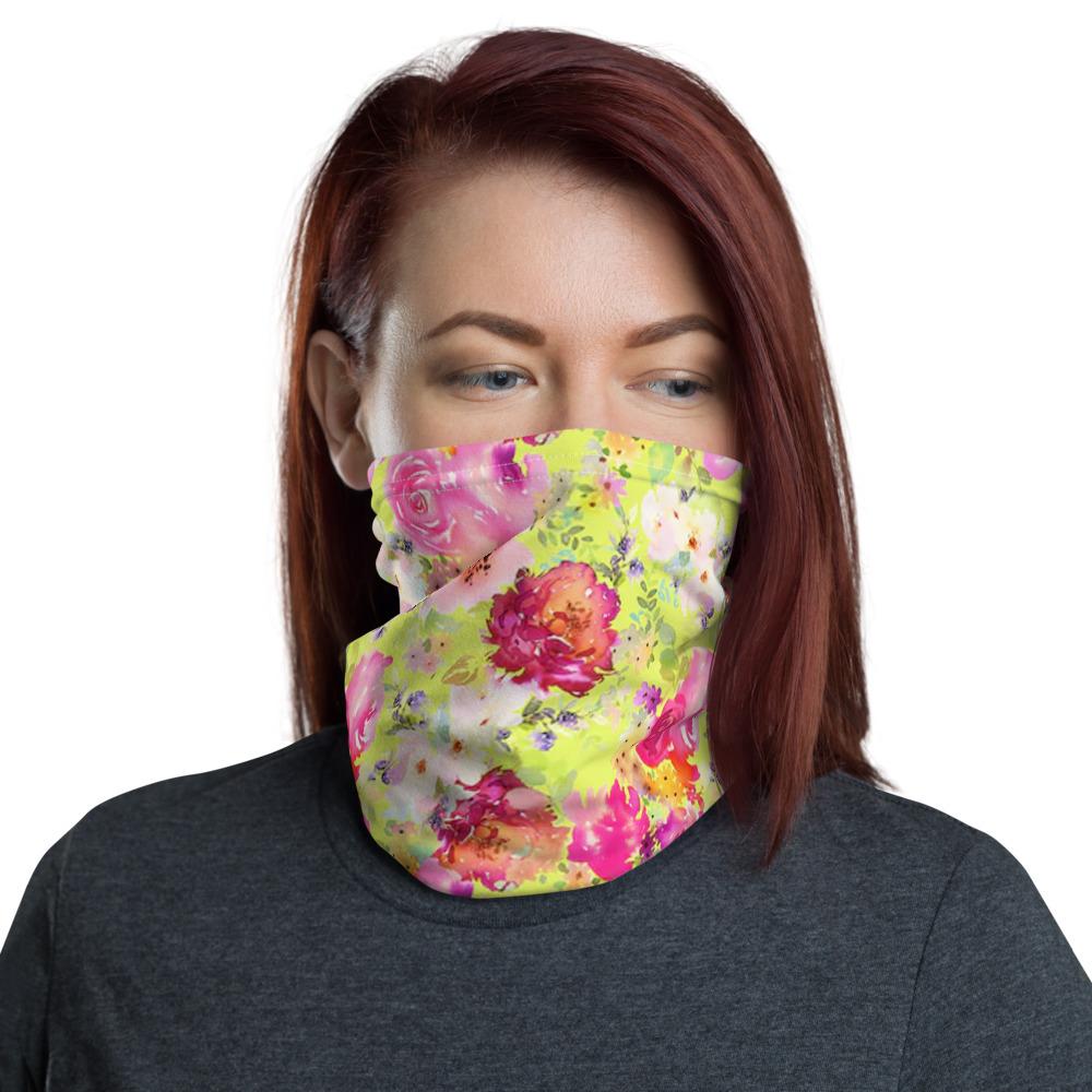 Summer floral design neck Gaiter scarf mask, reusable washable fabric tube Face cover, Neck warmer Scarves, headband head wear for men and women