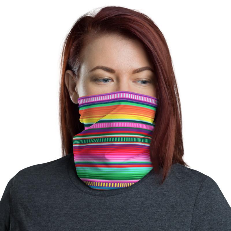 Mexican rug pattern serape stripes vector design neck gaiters face mask covers, Neck Gaiter scarf, Balaclava Beanie, Hairband, Hood,  headband for men and women
