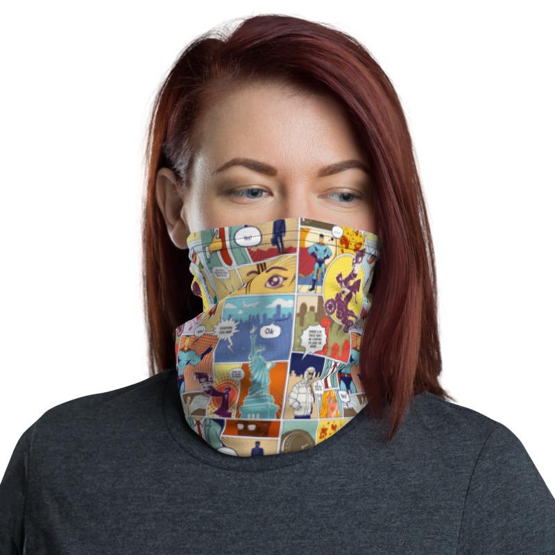 Neck Gaiter - cute print face mask- Washable Reusable Mask - Classic Comic
