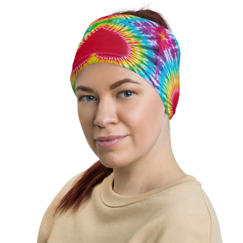 Heart sign tie dye pattern design neck gaiters face mask covers, Neck Gaiter scarf, Balaclava Beanie, Hairband, Hood,  headband for men and women