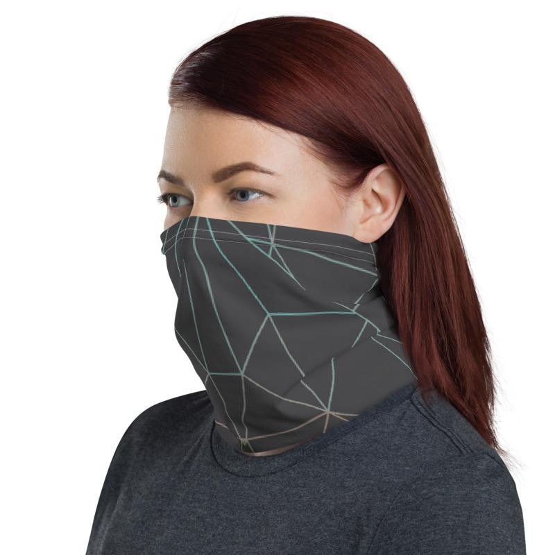 Abstract colorful outline of polygon pattern design neck gaiters face mask covers, Neck Gaiter scarf, Balaclava Beanie, Hairband, Hood, for men and women